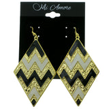 Gold-Tone & Multi Colored Metal Dangle-Earrings LQE269