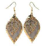 Colorful  Glitter Sparkle Leaf Dangle-Earrings #LQE2720