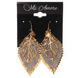 Colorful  Glitter Sparkle Leaf Dangle-Earrings #LQE2720