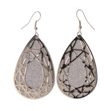 Glitter Sparkle Dangle-Earrings Silver-Tone Color #LQE2726