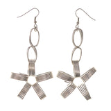 Flower Dangle-Earrings Silver-Tone Color #LQE2734