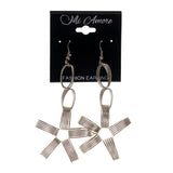 Flower Dangle-Earrings Silver-Tone Color #LQE2734