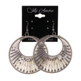 Silver-Tone Metal Dangle-Earrings With Bead Accents #LQE2735