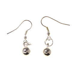 Silver-Tone Metal Dangle-Earrings With Bead Accents #LQE2736