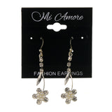 Flower Dangle-Earrings Silver-Tone Color #LQE2737