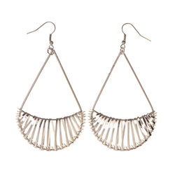 Silver-Tone Metal Dangle-Earrings #LQE2760