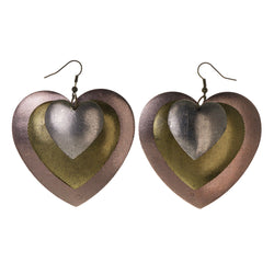 Colorful  Heart Layered Dangle-Earrings #LQE2766