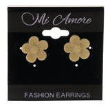 Flower Stud-Earrings White Color #LQE2771