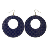 Blue & Silver-Tone Colored Metal Dangle-Earrings #LQE2782