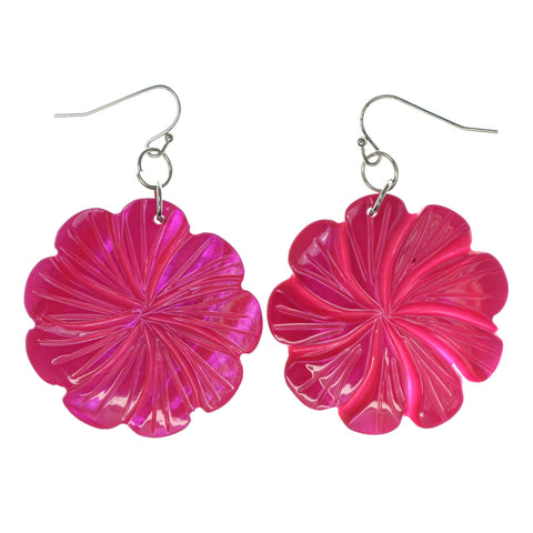 Flower Shell Dangle-Earrings Pink Color #LQE2800