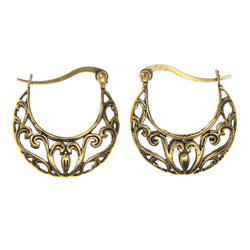 Gold-Tone Metal Hoop-Earrings #LQE2814
