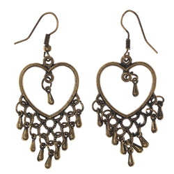 Heart Dangle-Earrings Gold-Tone Color #LQE2816