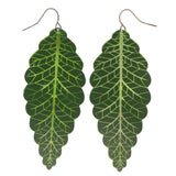 Leaf Dangle-Earrings Green Color #LQE2818