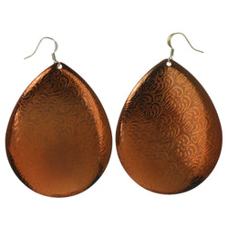 Orange & Silver-Tone Colored Metal Dangle-Earrings #LQE2822