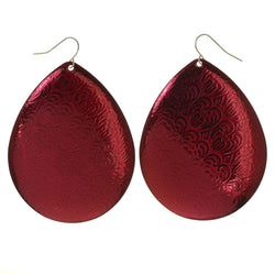 Red & Silver-Tone Colored Metal Dangle-Earrings #LQE2823