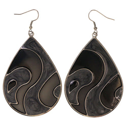 Black & Gray Colored Metal Dangle-Earrings #LQE2824
