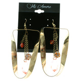 Gold-Tone & Multi Colored Metal Dangle-Earrings With Crystal Accents LQE282