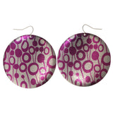 Silver-Tone & Pink Colored Metal Dangle-Earrings #LQE2833