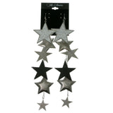 Silver-Tone & Multi Colored Metal Dangle-Earrings LQE283