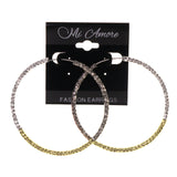 Silver-Tone & Gold-Tone Colored Metal Hoop-Earrings #LQE2845
