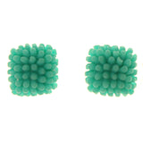 Green Acrylic Stud-Earrings #LQE2861