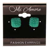 Green Acrylic Stud-Earrings #LQE2861