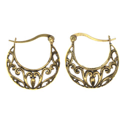 Gold-Tone Metal Hoop-Earrings #LQE2865
