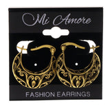 Gold-Tone Metal Hoop-Earrings #LQE2865