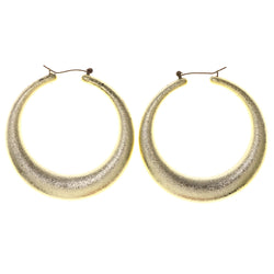 Gold-Tone Metal Hoop-Earrings #LQE2874