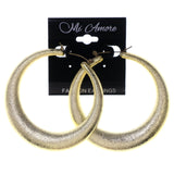 Gold-Tone Metal Hoop-Earrings #LQE2874