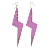 Colorful  Glitter Sparkle Lightning Bolt Dangle-Earrings #LQE2888