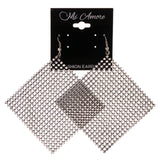 Silver-Tone Acrylic Dangle-Earrings #LQE2890