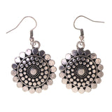 Flower Dangle-Earrings Silver-Tone Color #LQE2898