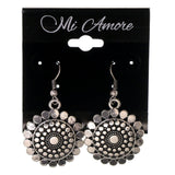 Flower Dangle-Earrings Silver-Tone Color #LQE2898