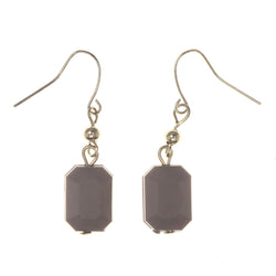 Gray & Silver-Tone Colored Acrylic Dangle-Earrings With Bead Accents #LQE3001