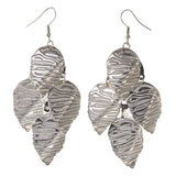 Leaf Chandelier-Earrings Silver-Tone Color #LQE3033