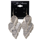 Leaf Chandelier-Earrings Silver-Tone Color #LQE3033