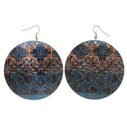 Blue & Multi Colored Metal Dangle-Earrings #LQE3039