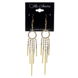 Gold-Tone & Silver-Tone Metal Dangle-Earrings Crystal Accents #LQE3066