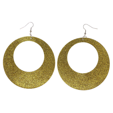 Glitter Sparkle Dangle-Earrings Yellow Color #LQE3083