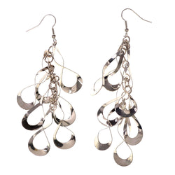 Silver-Tone Metal Dangle-Earrings #LQE3088