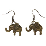 Elephant Dangle-Earrings Gold-Tone Color #LQE3098