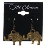 Elephant Dangle-Earrings Gold-Tone Color #LQE3098