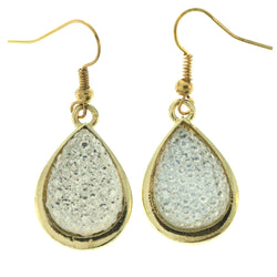Silver-Tone & Gold-Tone Metal Dangle-Earrings With Crystal Accents