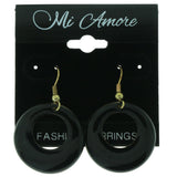 Black & Gold-Tone Colored Metal Dangle-Earrings