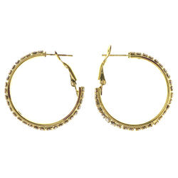 Crystal Accents Metal Hoop-Earrings Gold-Tone & Silver-Tone #LQE3116