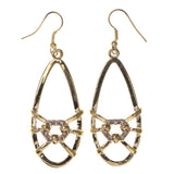 Crystal Accents Metal Dangle-Earrings Gold-Tone #LQE3120