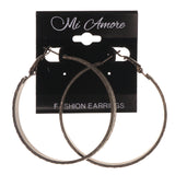 Metal Hoop-Earrings Gold-Tone & Gray #LQE3122