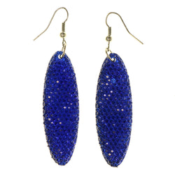 Plastic Dangle-Earrings Blue & Silver-Tone #LQE3125