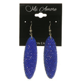 Plastic Dangle-Earrings Blue & Silver-Tone #LQE3125